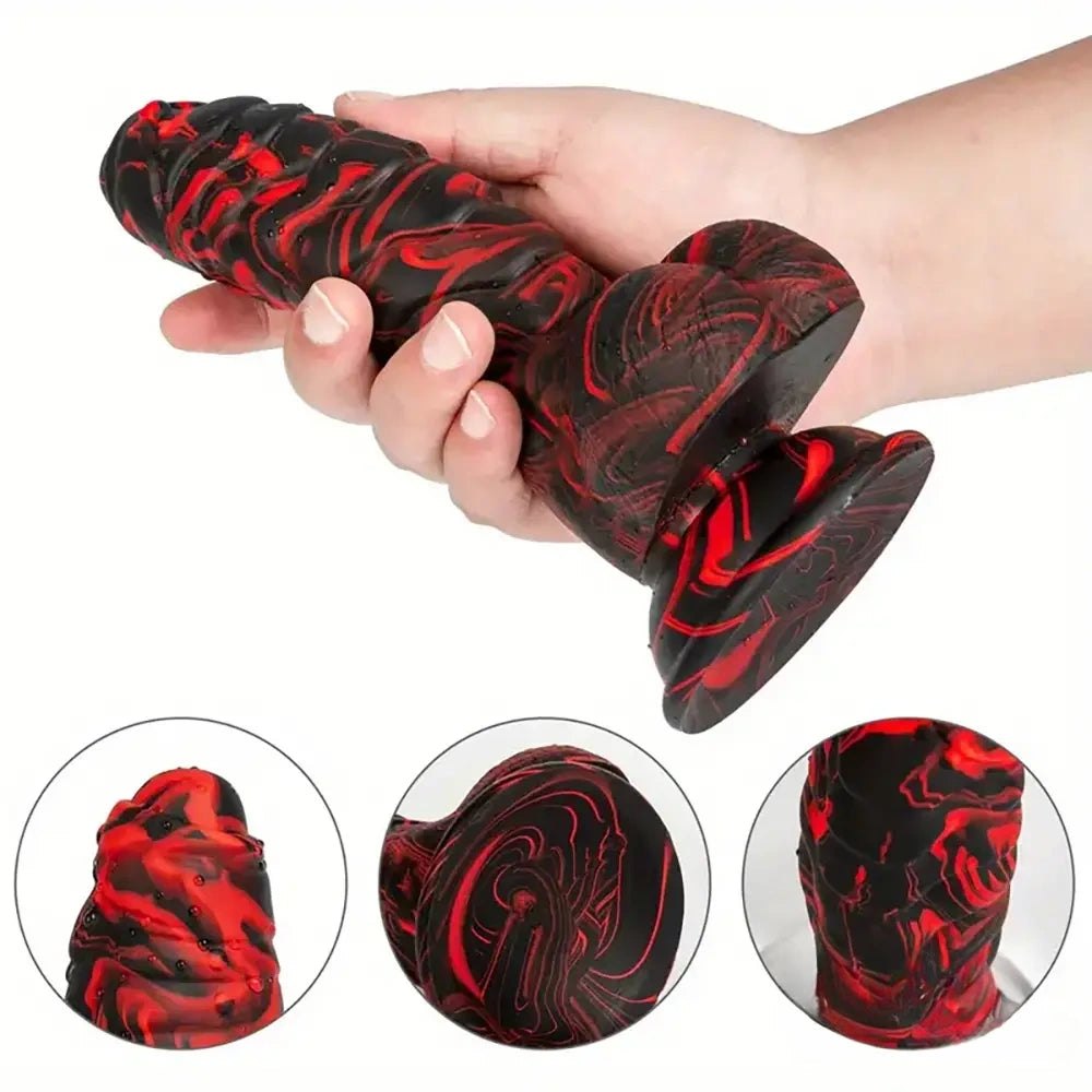 Ridged textured silicone dildo, photo 4