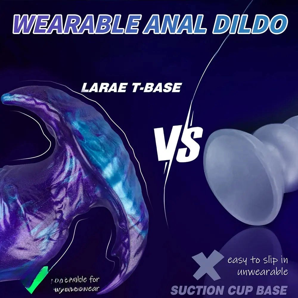 Purple and blue marbled fantasy tentacle dildo, photo 10