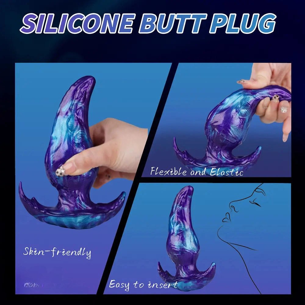 Purple and blue marbled fantasy tentacle dildo, photo 11