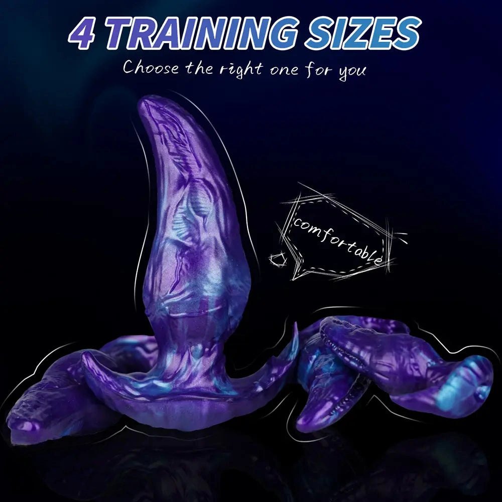 Purple and blue marbled fantasy tentacle dildo, photo 12