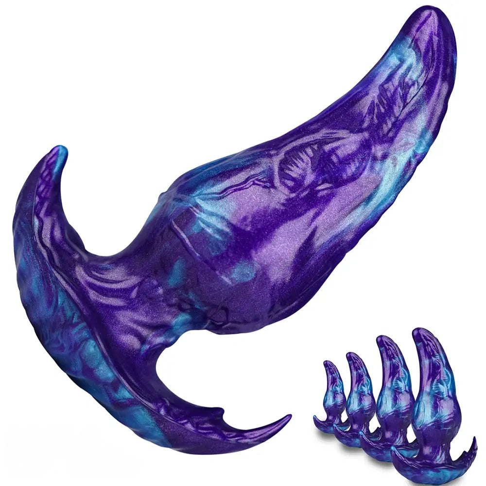 Purple and blue marbled fantasy tentacle dildo, photo 14