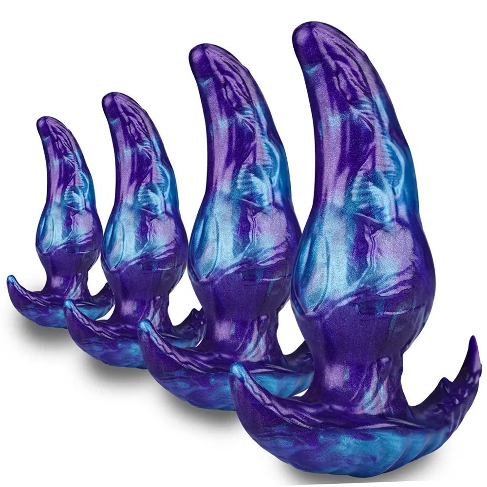 Purple and blue marbled fantasy tentacle dildo, photo 2