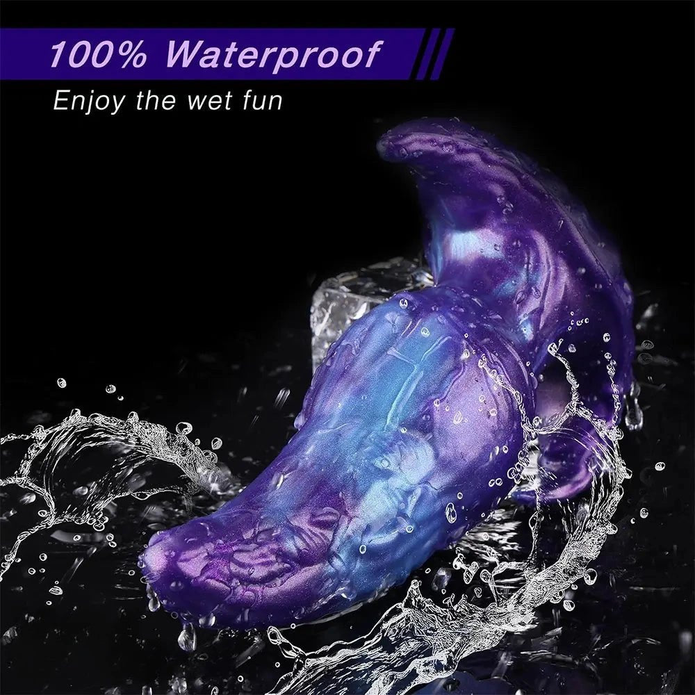 Purple and blue marbled fantasy tentacle dildo, photo 5