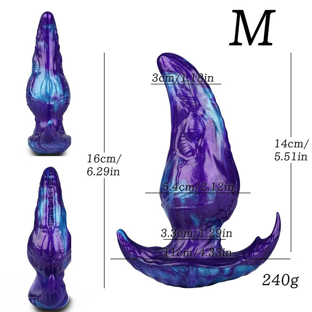 Purple and blue marbled fantasy tentacle dildo, photo 6