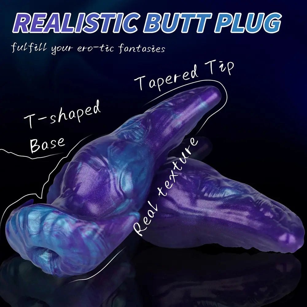 Purple and blue marbled fantasy tentacle dildo, photo 9