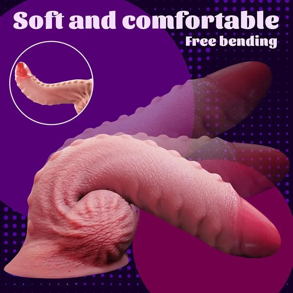 Flesh tone ridged silicone dildo, photo 2