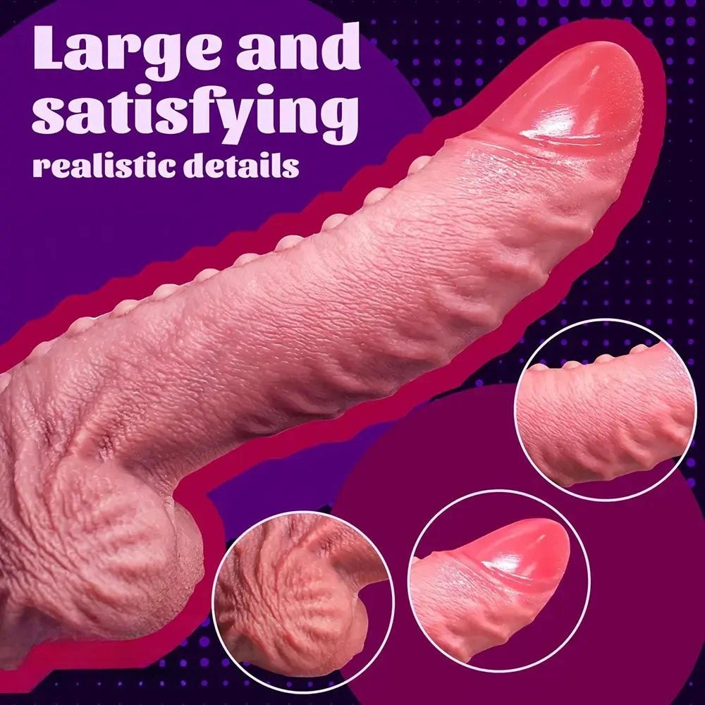 Flesh tone ridged silicone dildo, photo 3