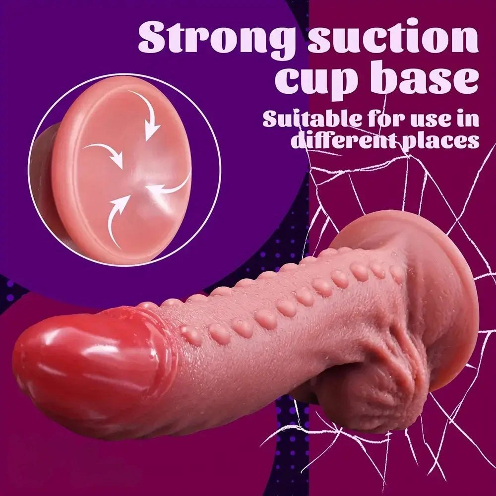 Flesh tone ridged silicone dildo, photo 4