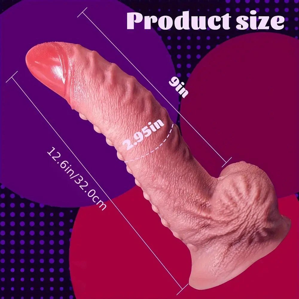 Flesh tone ridged silicone dildo, photo 6