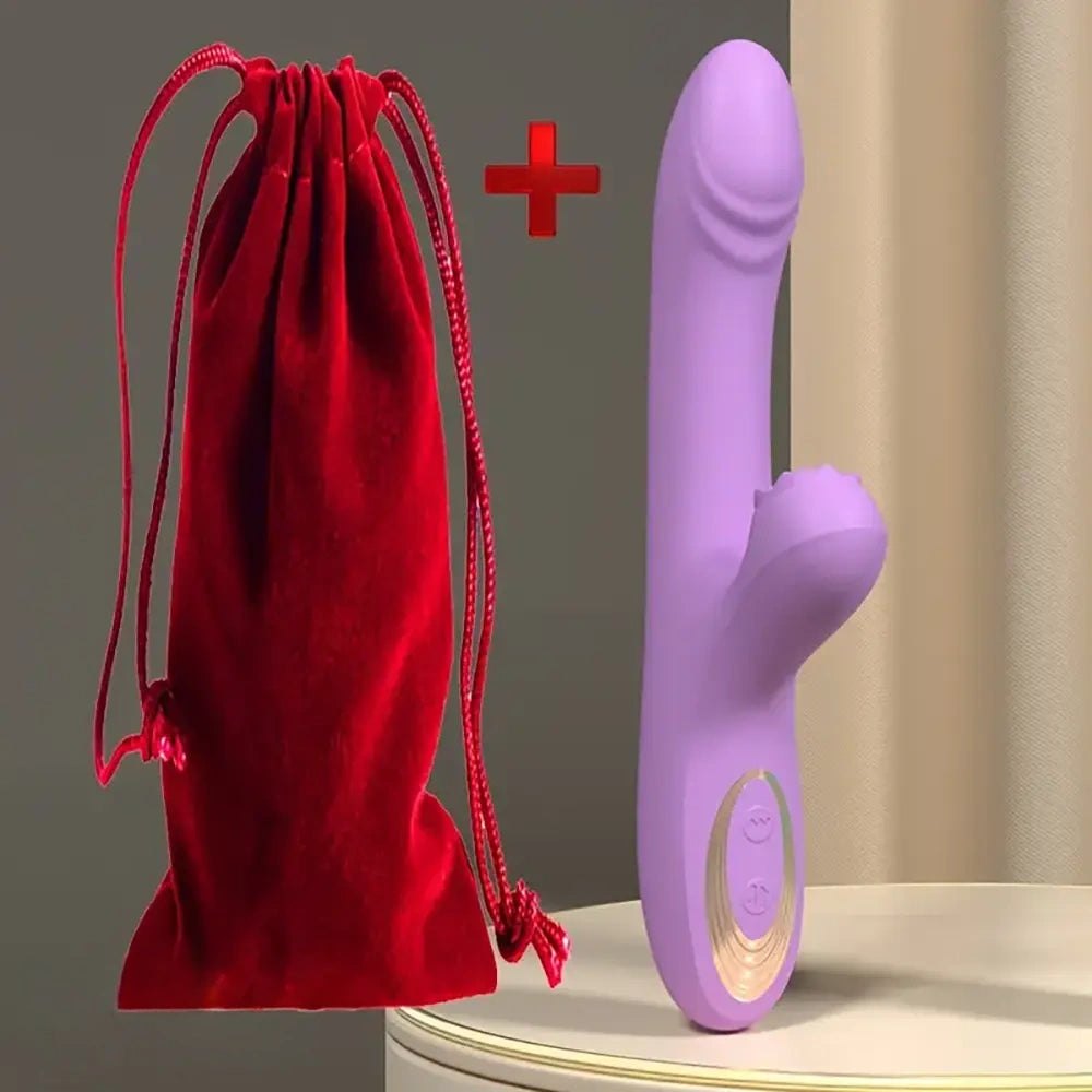 Purple ridged silicone g-spot vibrating dildo