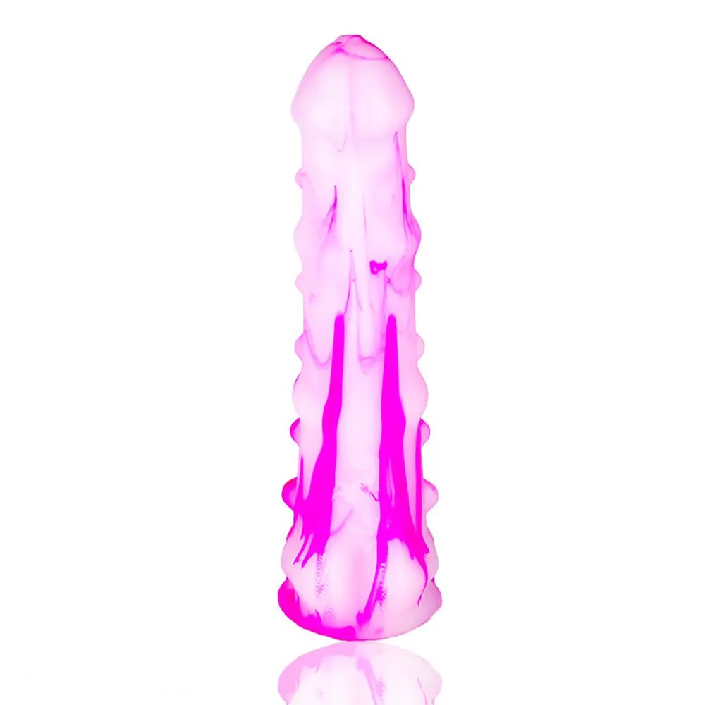 #2 ridged tapered animal-style silicone dildo