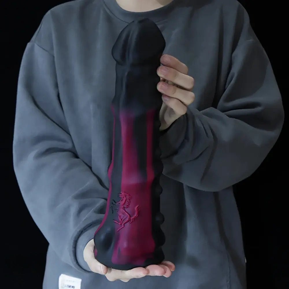 Ridged tapered animal-style silicone dildo, photo 3