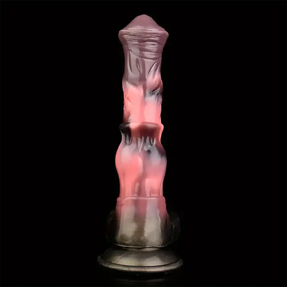 Ridged horse-style silicone fantasy dildo, photo 11