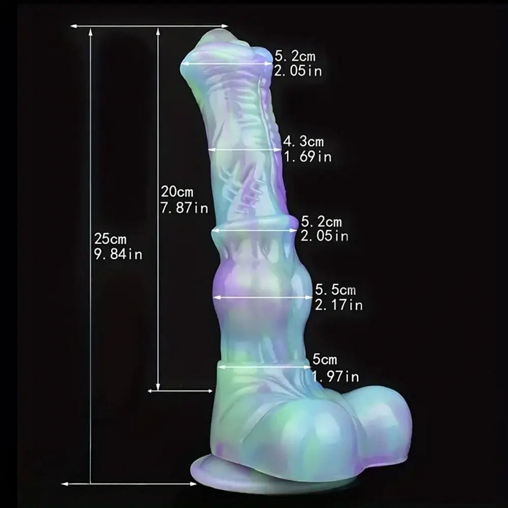 Ridged horse-style silicone fantasy dildo, photo 12