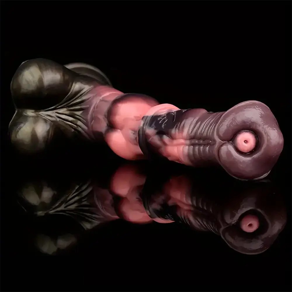 Ridged horse-style silicone fantasy dildo, photo 13