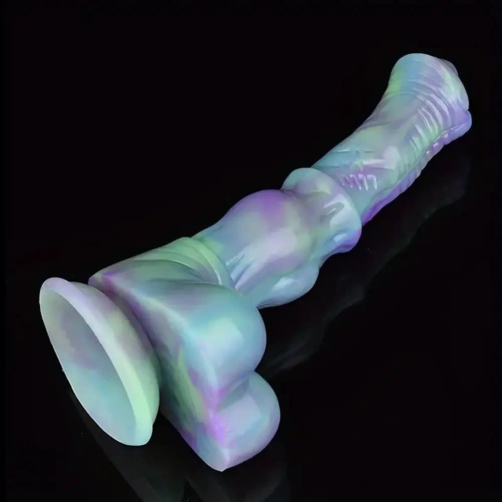 Ridged horse-style silicone fantasy dildo, photo 15