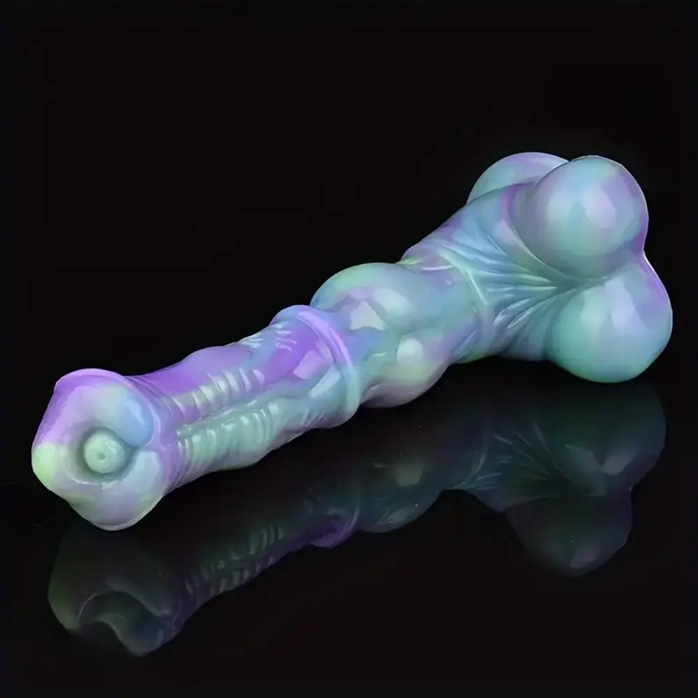 Ridged horse-style silicone fantasy dildo, photo 2