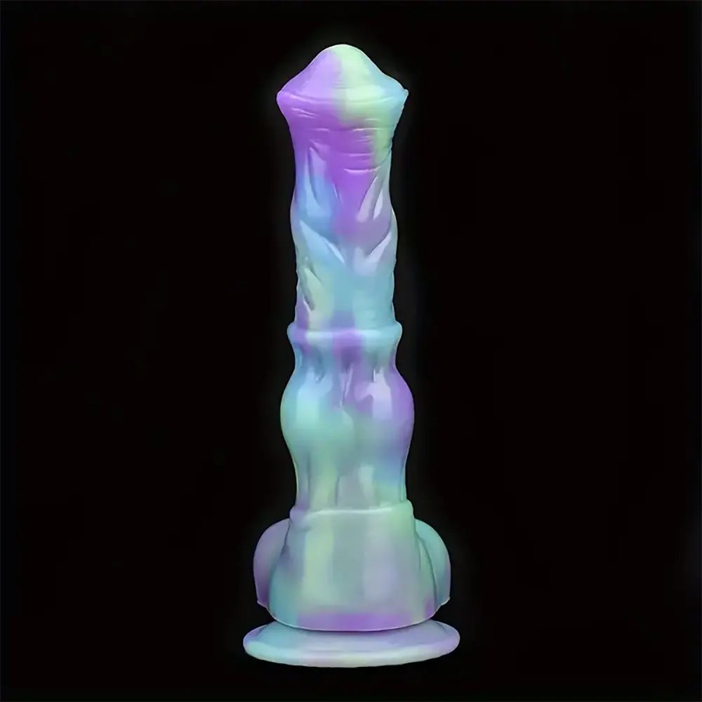 Ridged horse-style silicone fantasy dildo, photo 5
