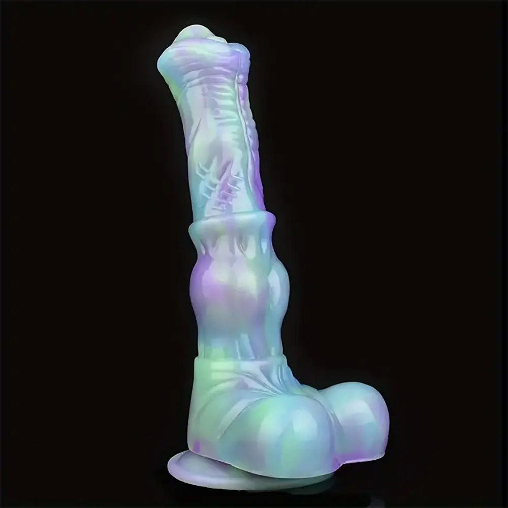 Ridged horse-style silicone fantasy dildo, photo 6