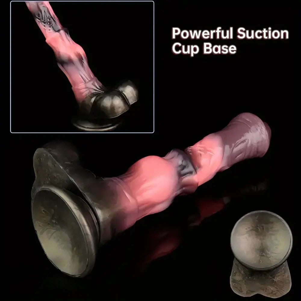 Ridged horse-style silicone fantasy dildo, photo 9