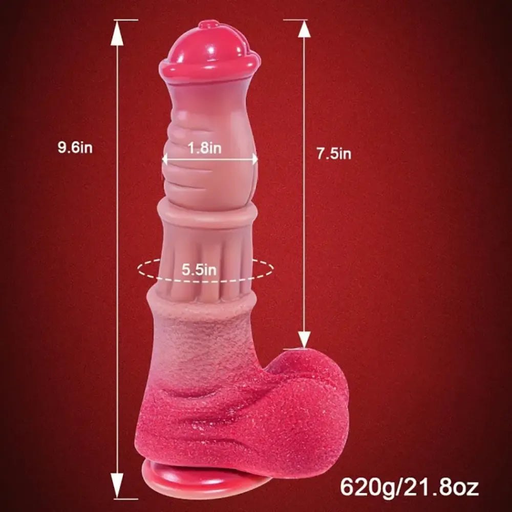 Colorful ridged silicone dildo with suction cup base, photo 7