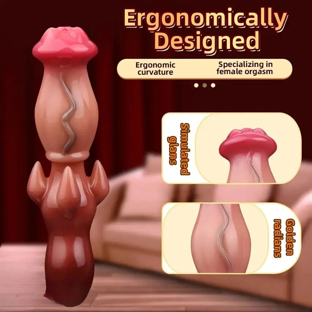 Flesh tone ridged knot fantasy dildo, photo 5