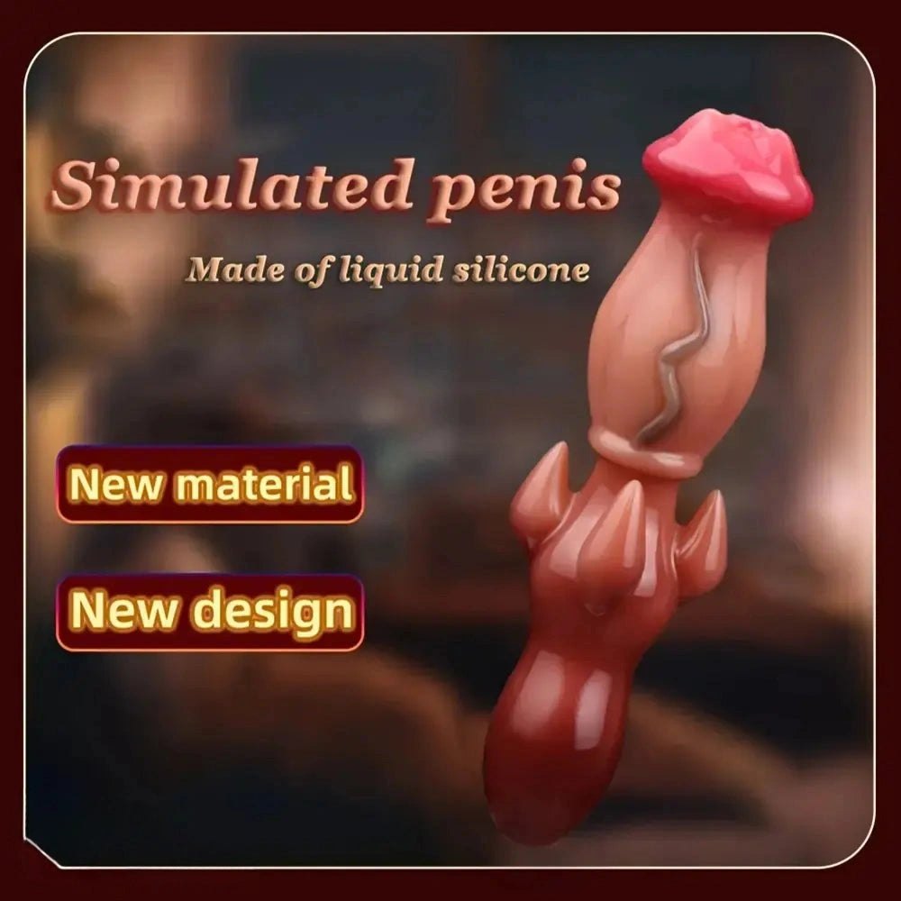 Flesh tone ridged knot fantasy dildo, photo 6