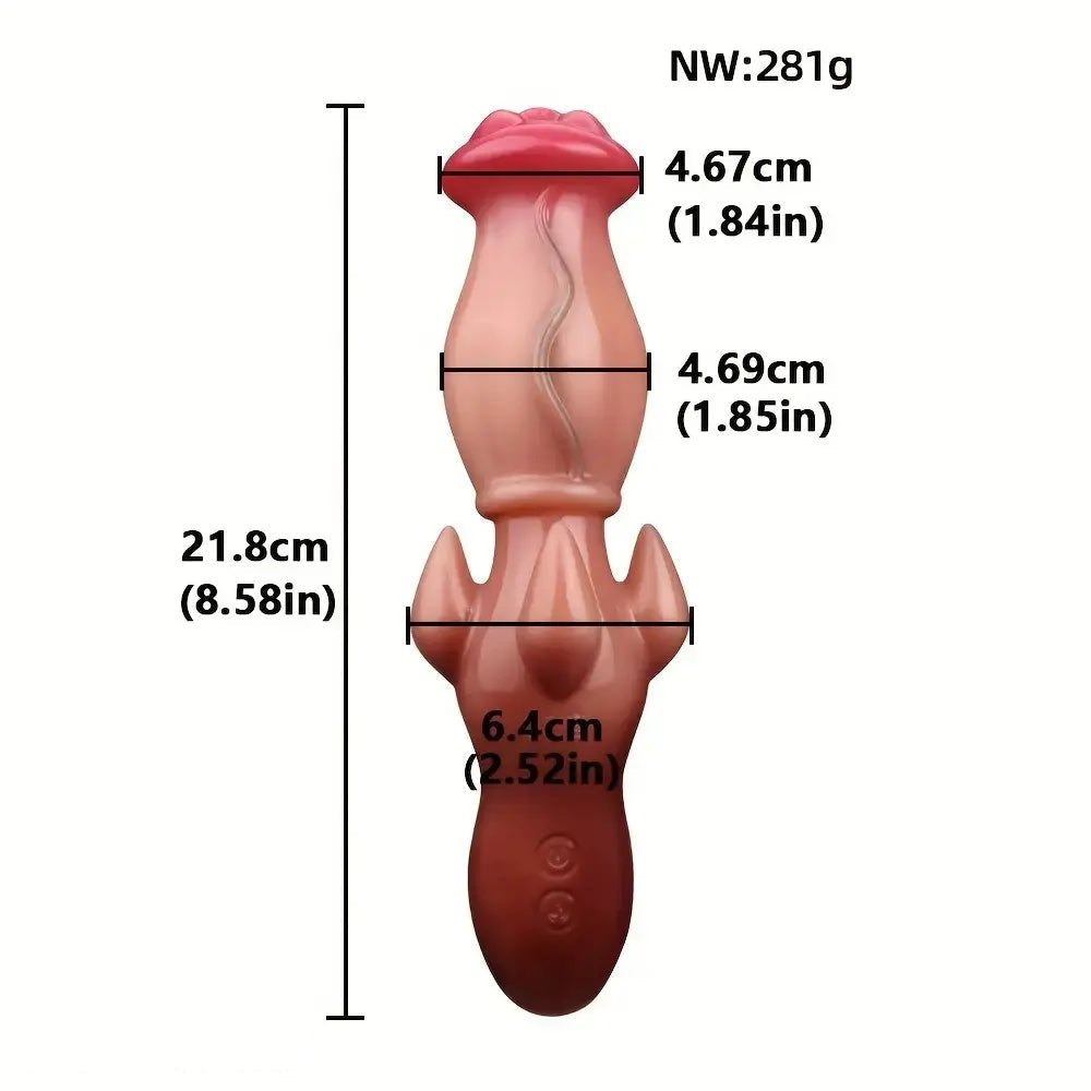 Flesh tone ridged knot fantasy dildo, photo 7