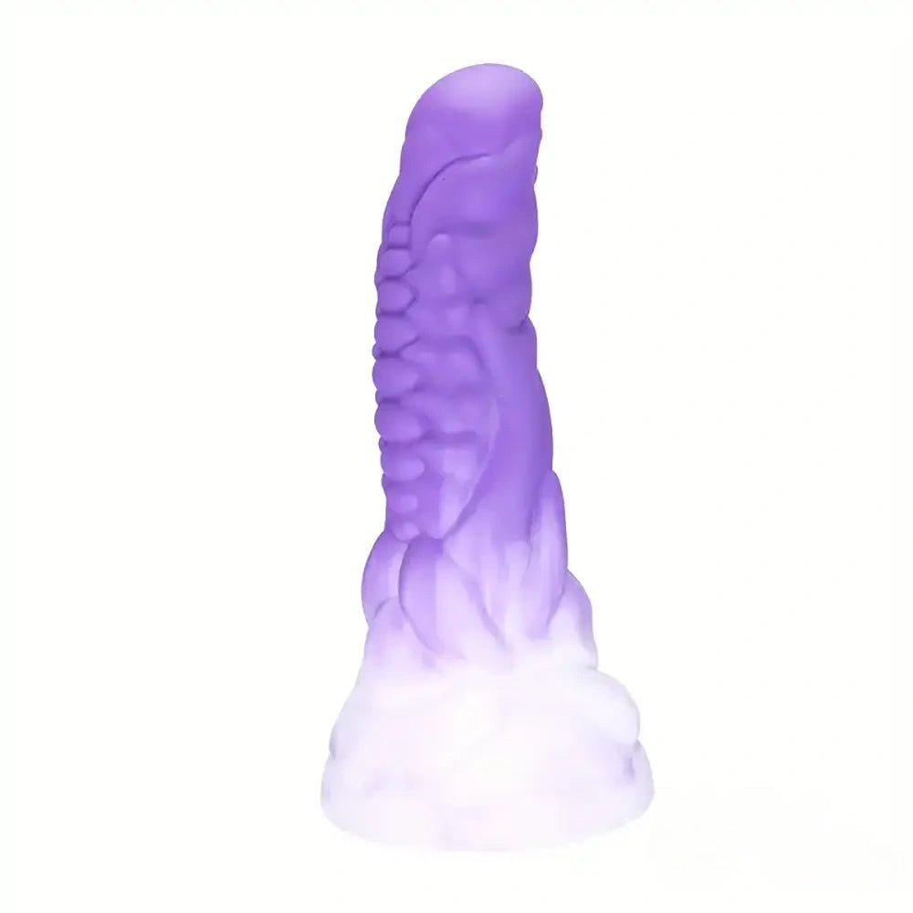 Purple ridged monster fantasy dildo
