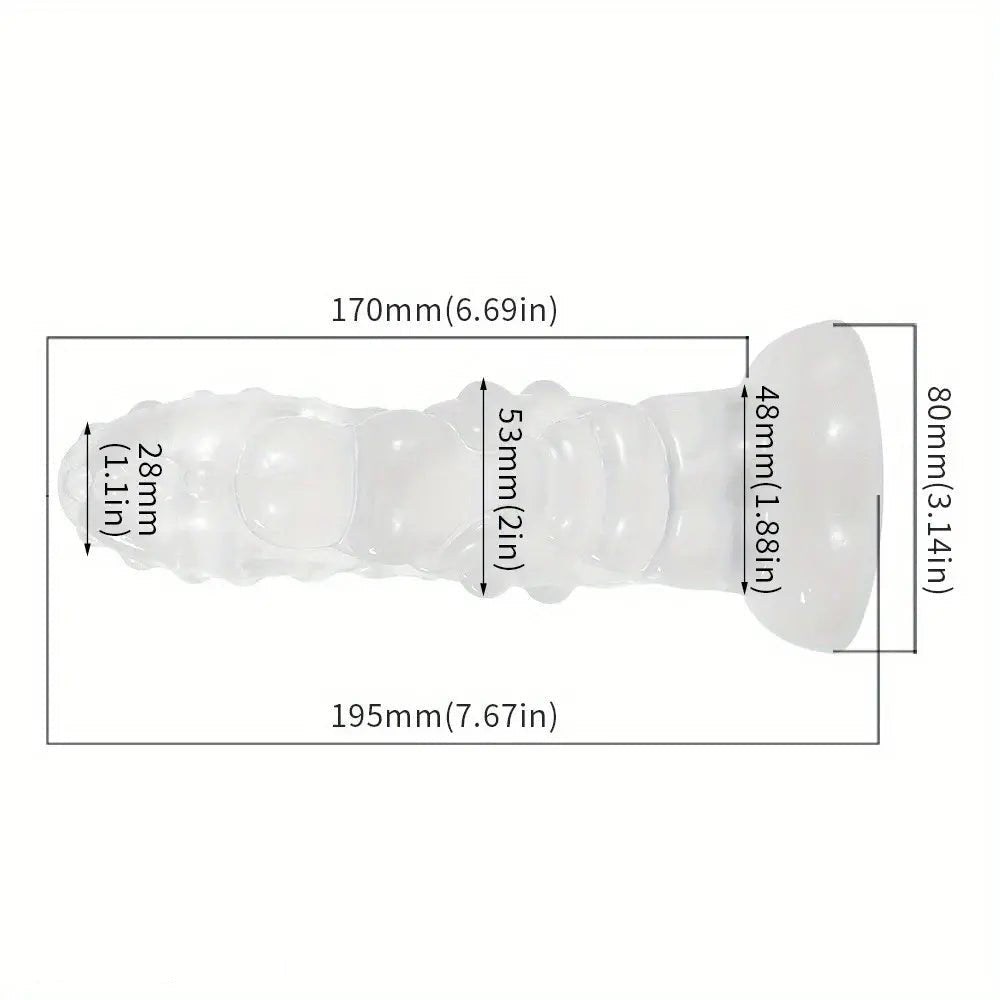 Clear ridged monster PVC dildo