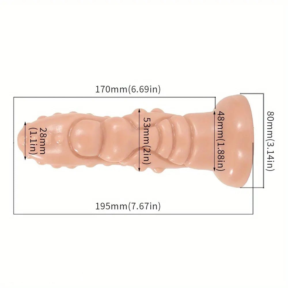 Flesh ridged monster PVC dildo