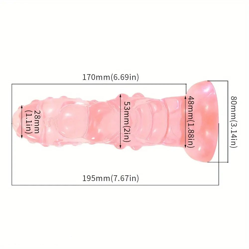 Pink ridged monster PVC dildo