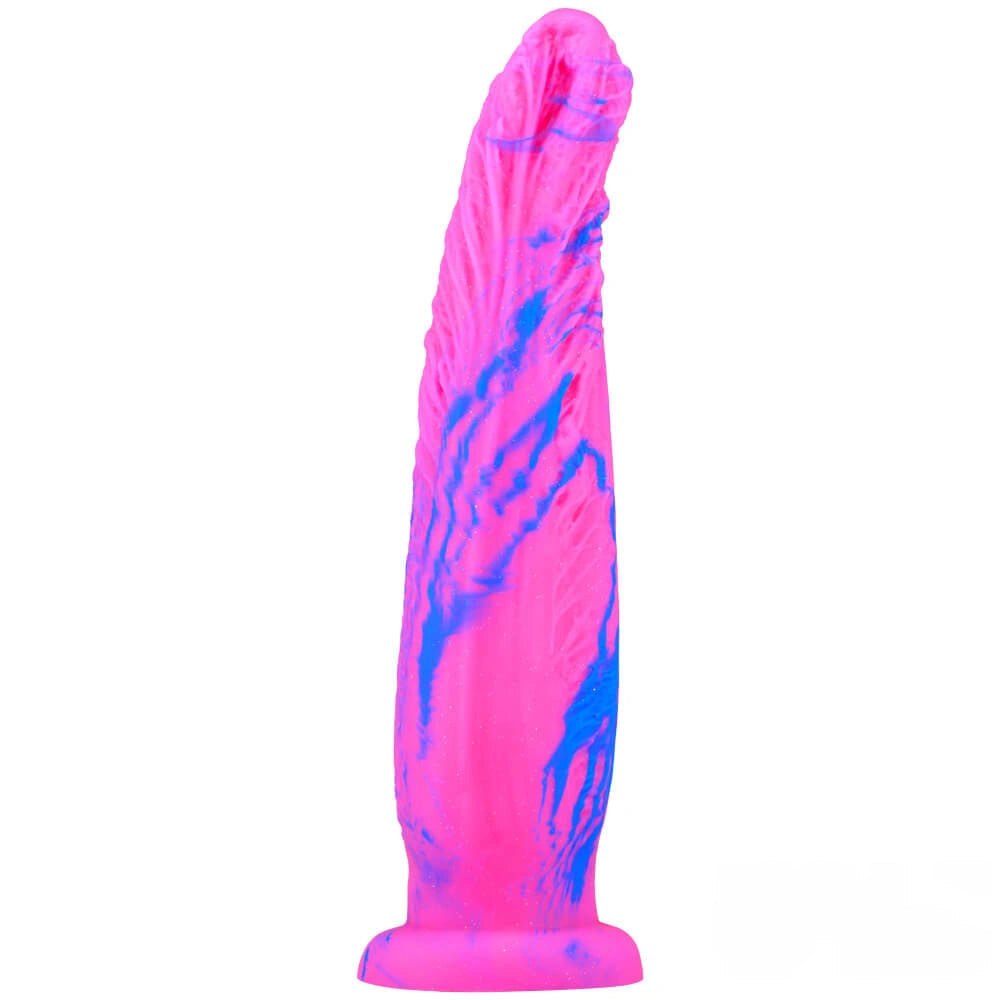 #2 ridged multicolor silicone dildo with suction cup base