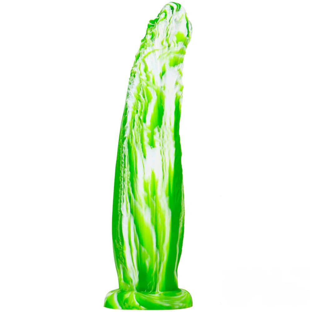 #3 ridged multicolor silicone dildo with suction cup base