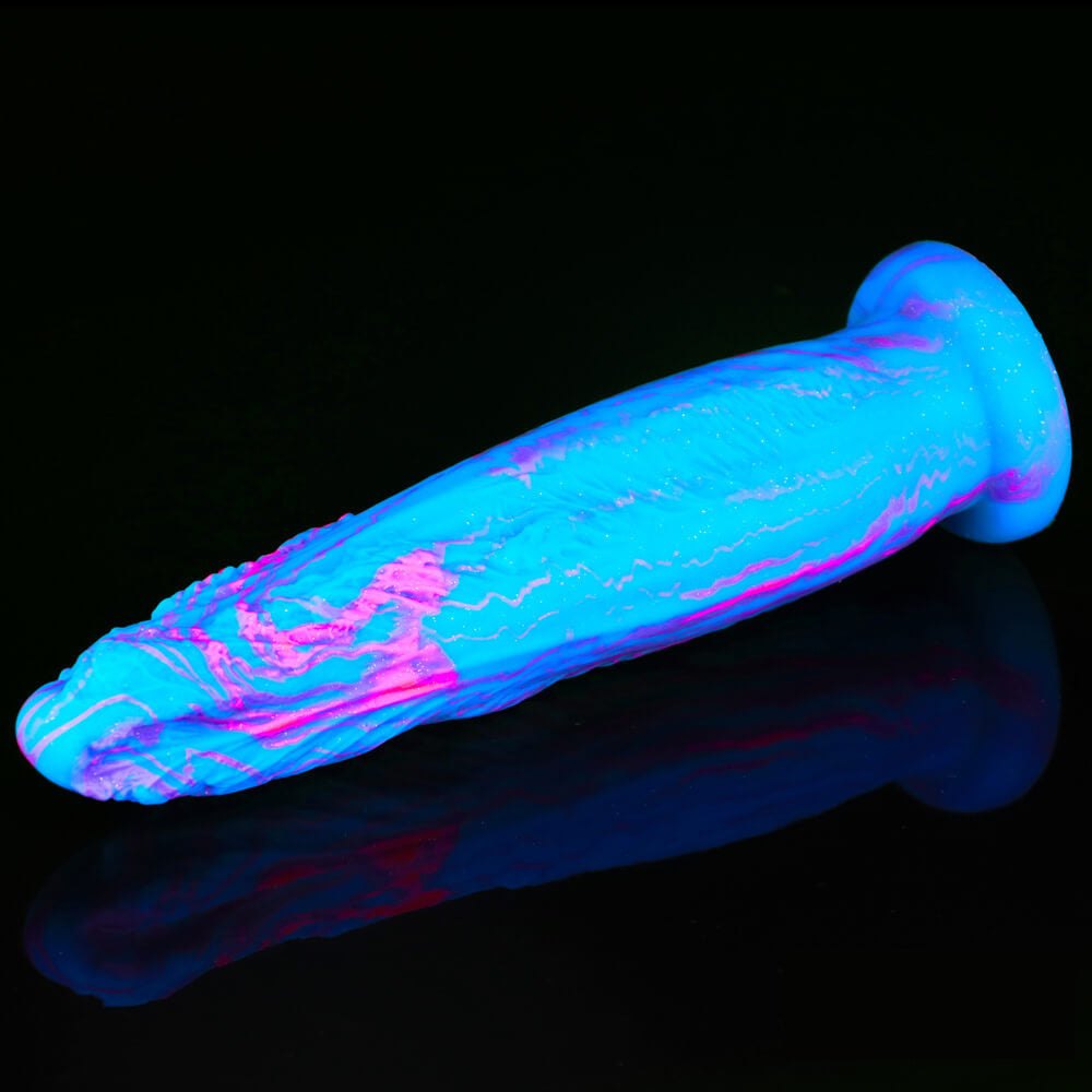 Ridged multicolor silicone dildo with suction cup base, photo 3