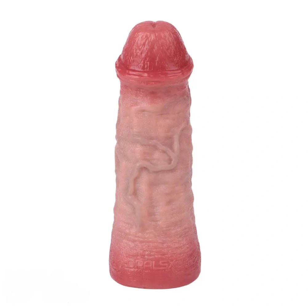 Flesh ridged penis sleeve with ring, photo 3