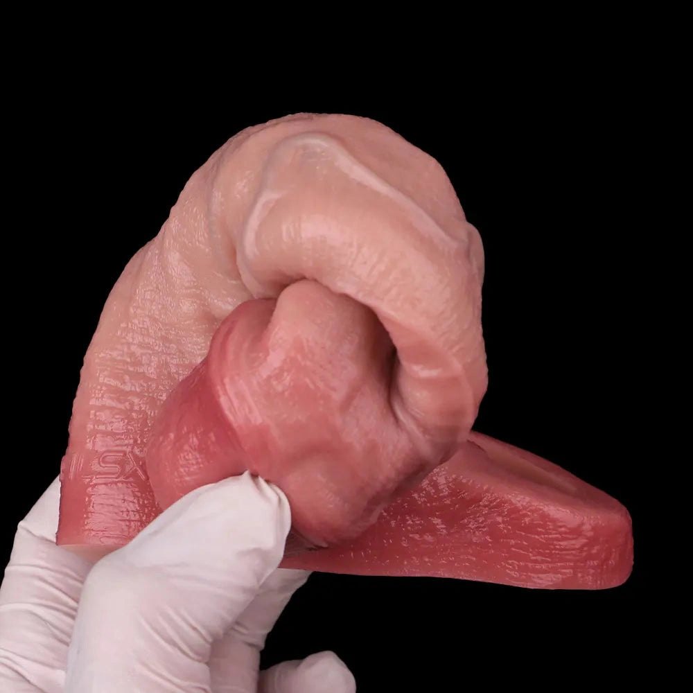 Flesh ridged penis sleeve with ring, photo 5