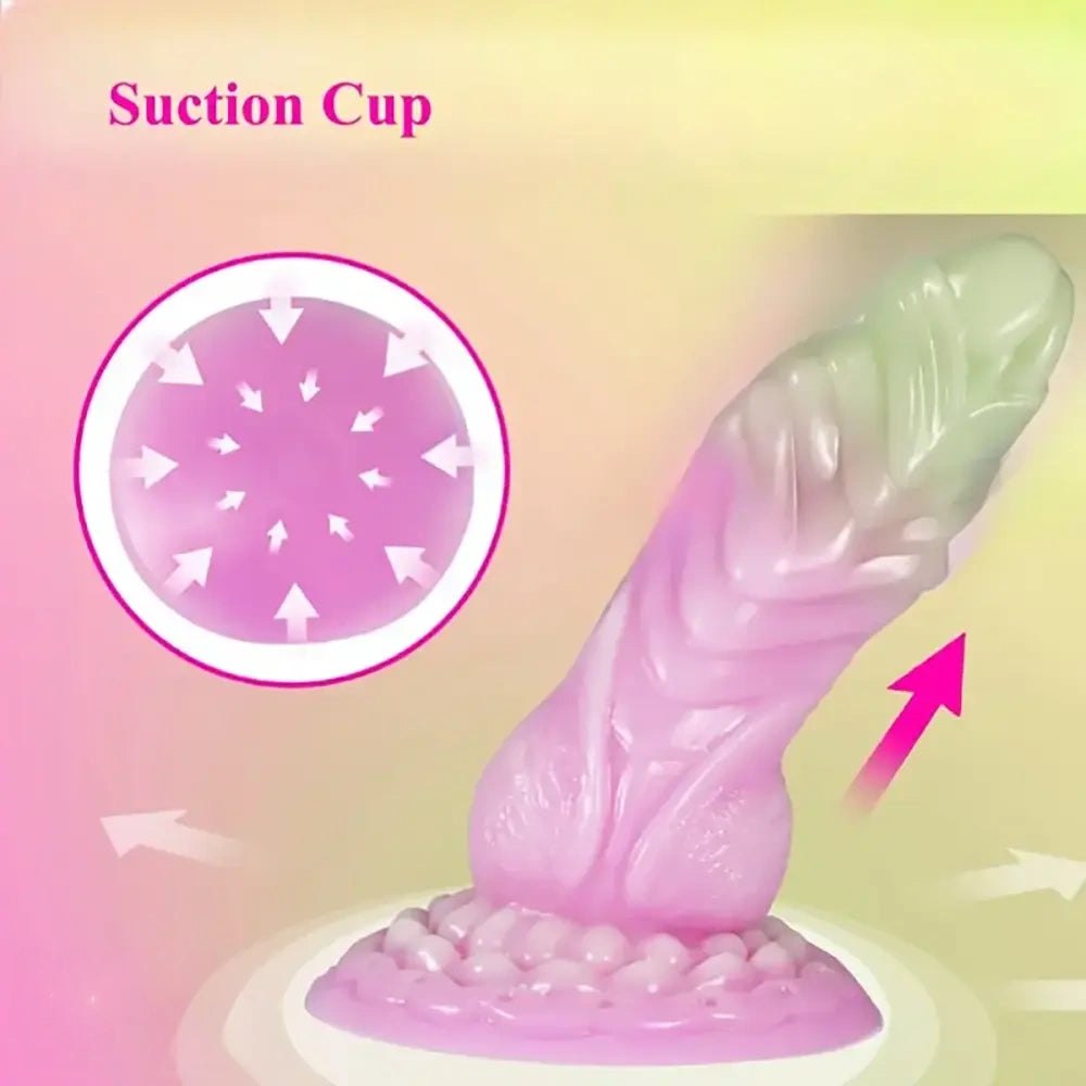 Ridged silicone snake dildo with suction cup base, photo 4