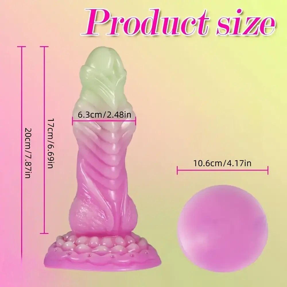 Ridged silicone snake dildo with suction cup base, photo 5