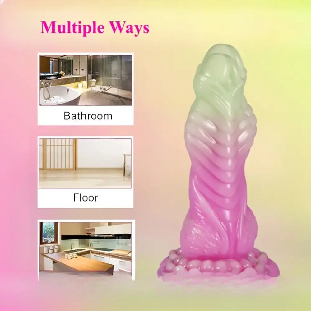 Ridged silicone snake dildo with suction cup base, photo 6