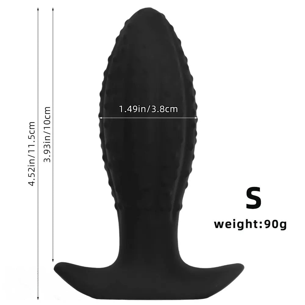 Black ridged anal plug, photo 10