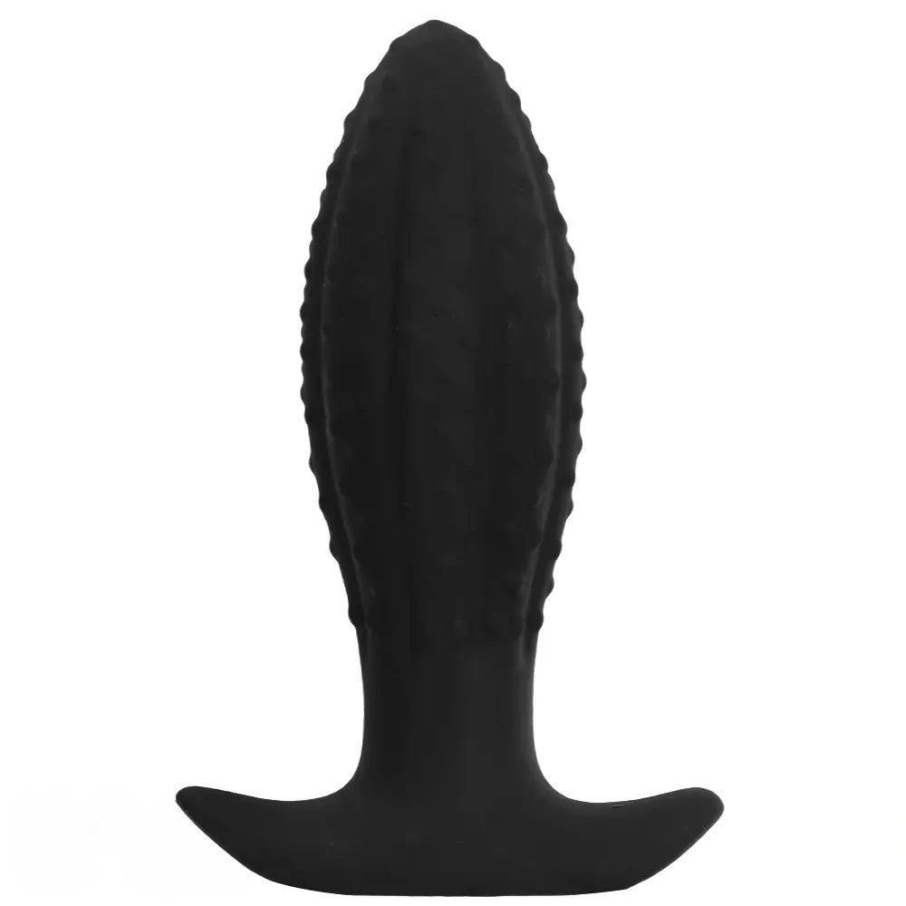 Black ridged anal plug, photo 2