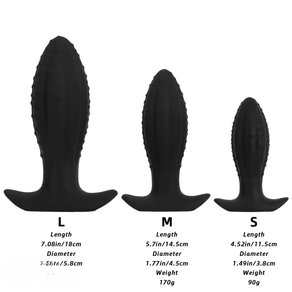 Black ridged anal plug, photo 9