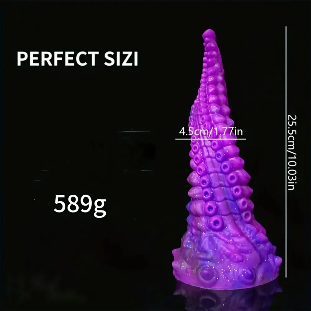 A ridged tentacle silicone fantasy dildo