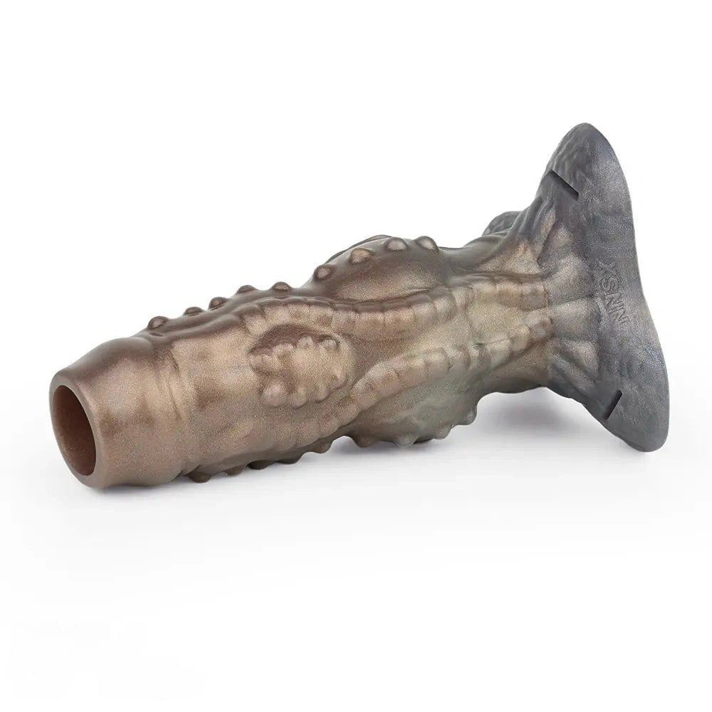 Ridged tentacle-textured silicone strap-on dildo, photo 14