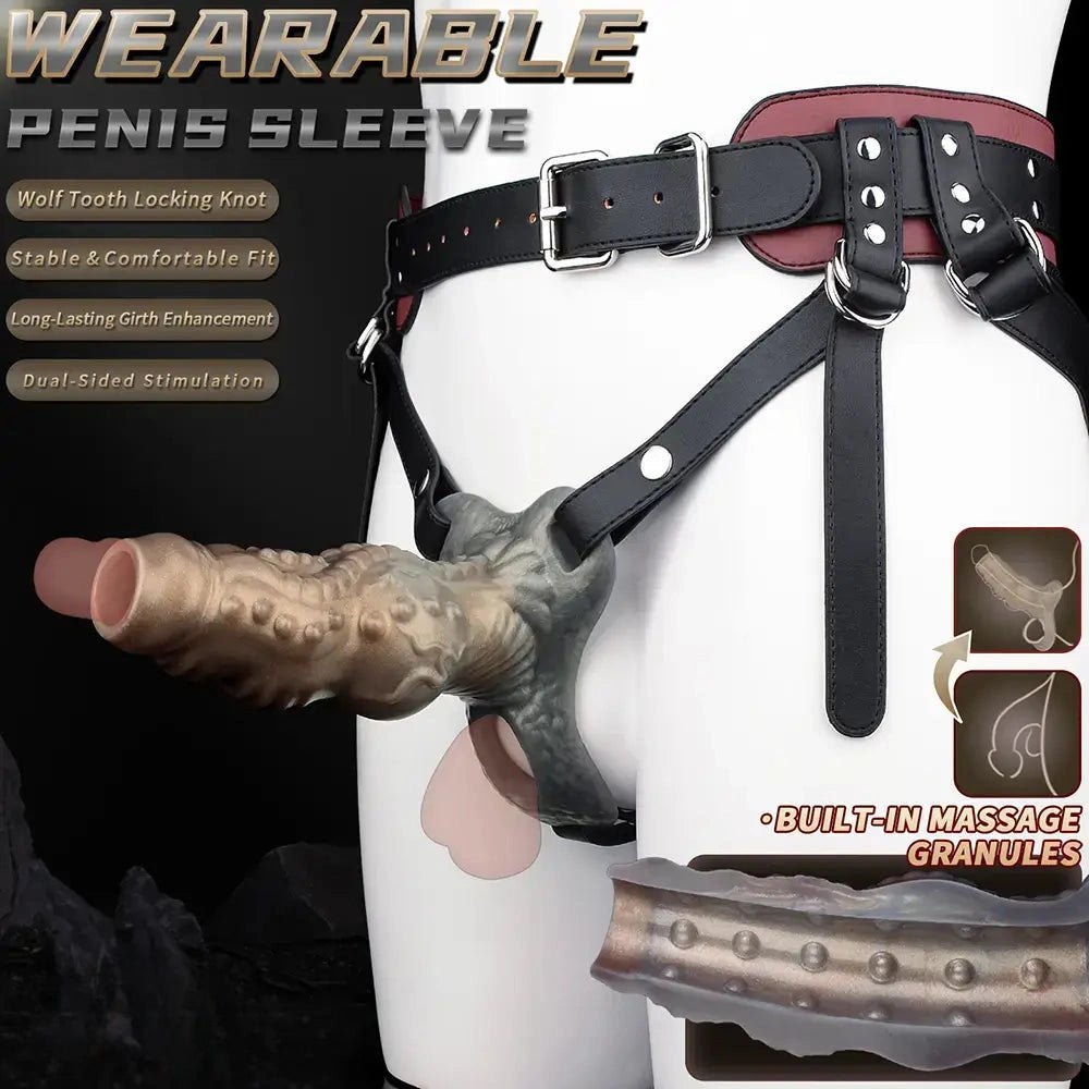 Ridged tentacle-textured silicone strap-on dildo, photo 9