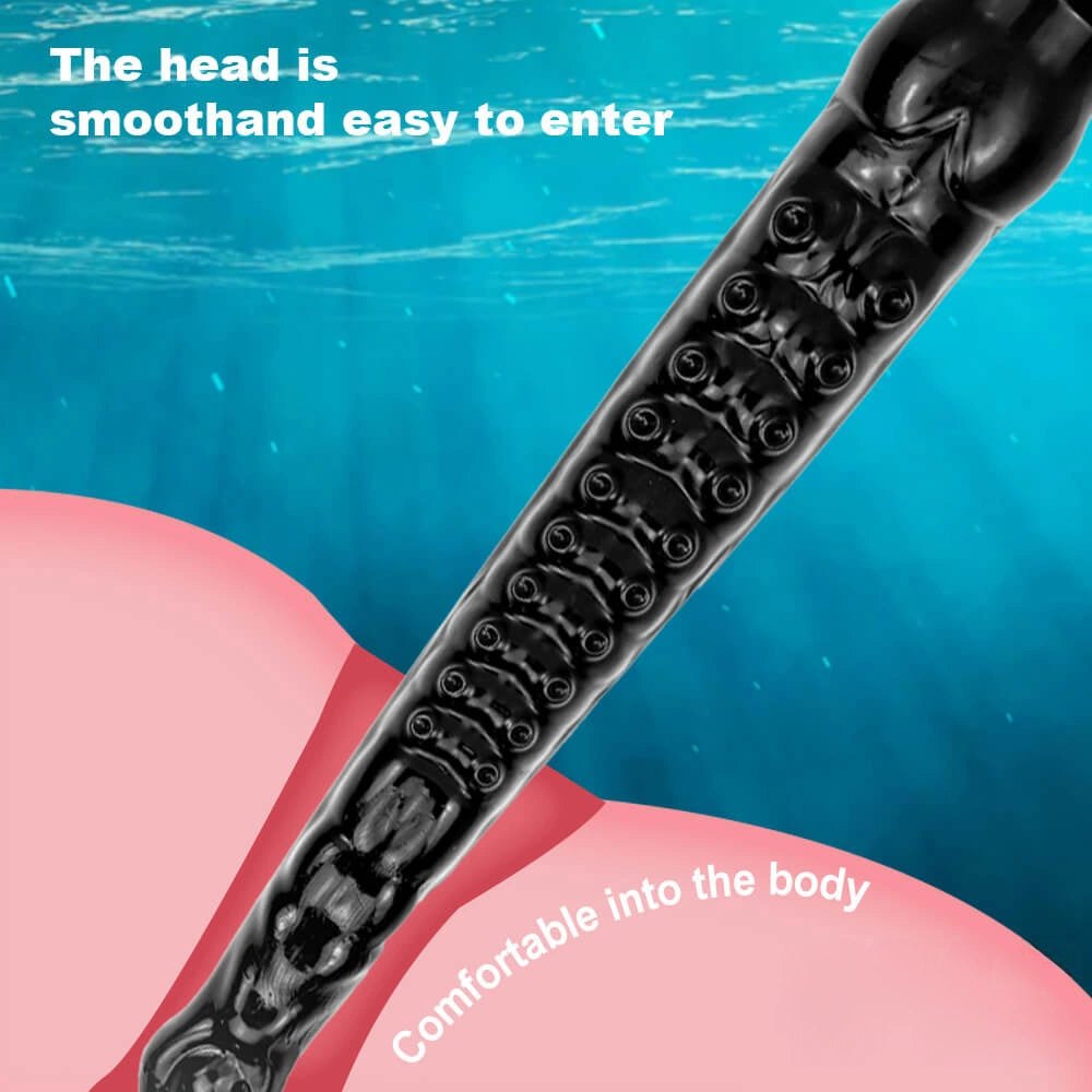 Ridged tentacle fantasy dildo with suction cup base, photo 6