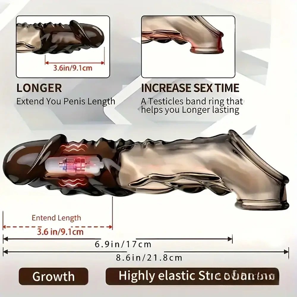 Ridged tpe extender sleeve dildo, photo 7