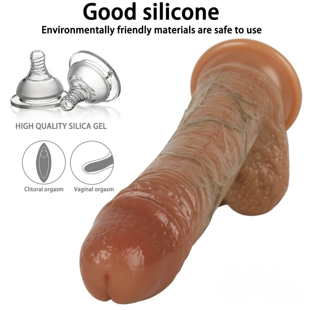 Flesh-tone silicone suction cup dildo, photo 5