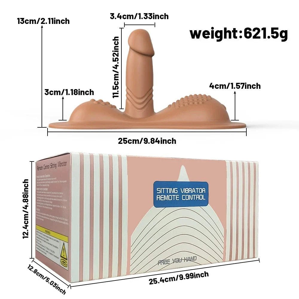 Tan riding vibrator with dildo texture, photo 9